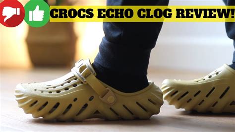 Fully molded Croslite upper and foundation. . Crocs echo clog on feet